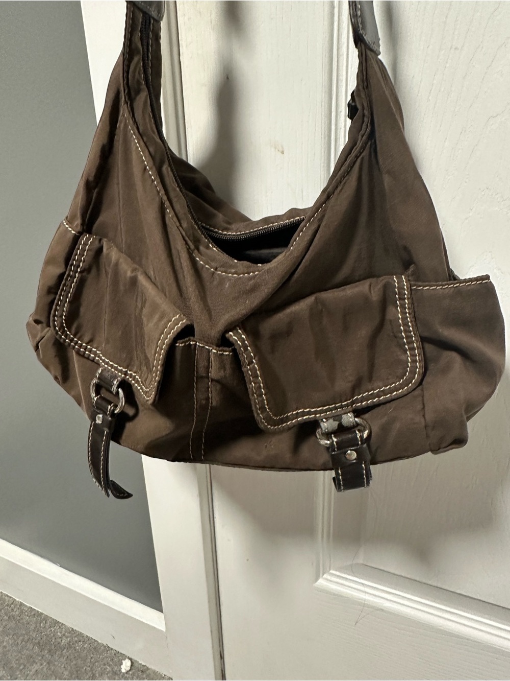 Men's Brown Canvas Shoulder Bag - Classic Everyday Carry